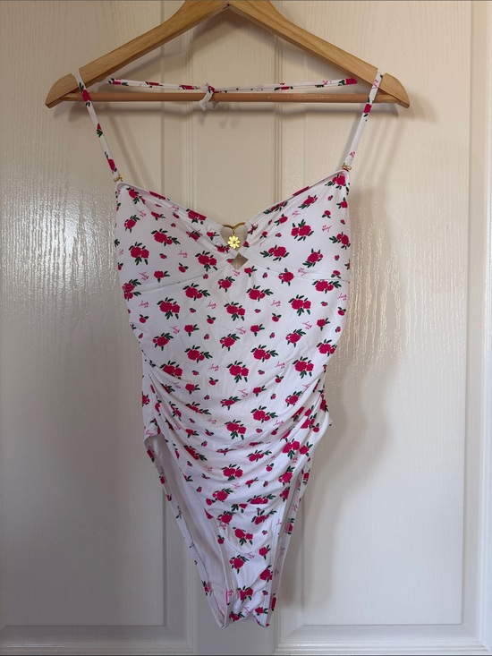 Betsey Johnson Other - Betsey Johnson White Swimsuit with Pink Rose Print